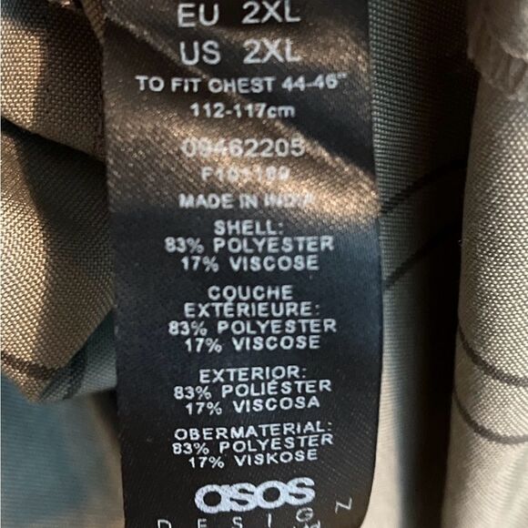 New ASOS Smart Track Lightweight Full Zip Grey Stripe Bomber Jacket size 2XL - Picture 6 of 6